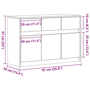 TV-Schrank Braun Eiche mit LED