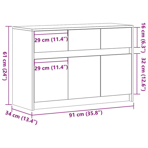 TV-Schrank Braun Eiche mit LED