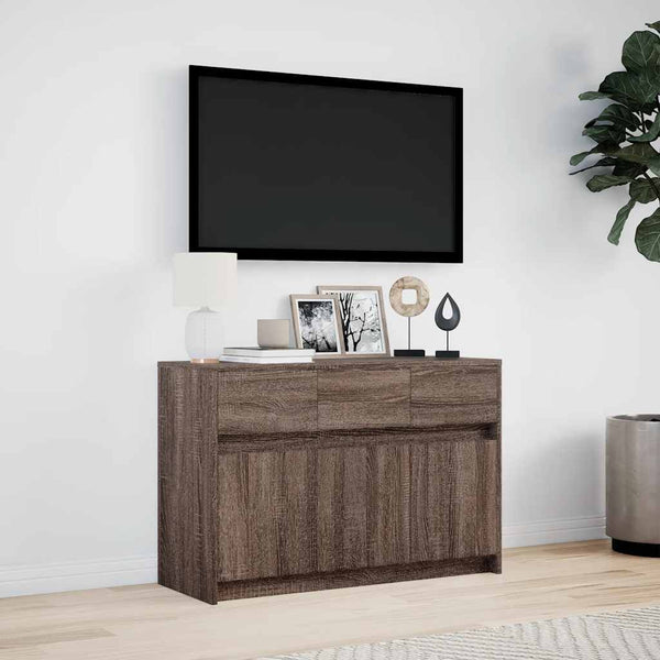 TV-Schrank Braun Eiche mit LED