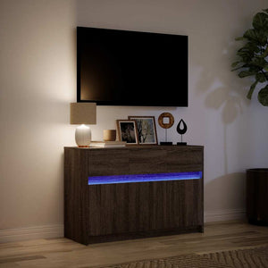 TV-Schrank Braun Eiche mit LED
