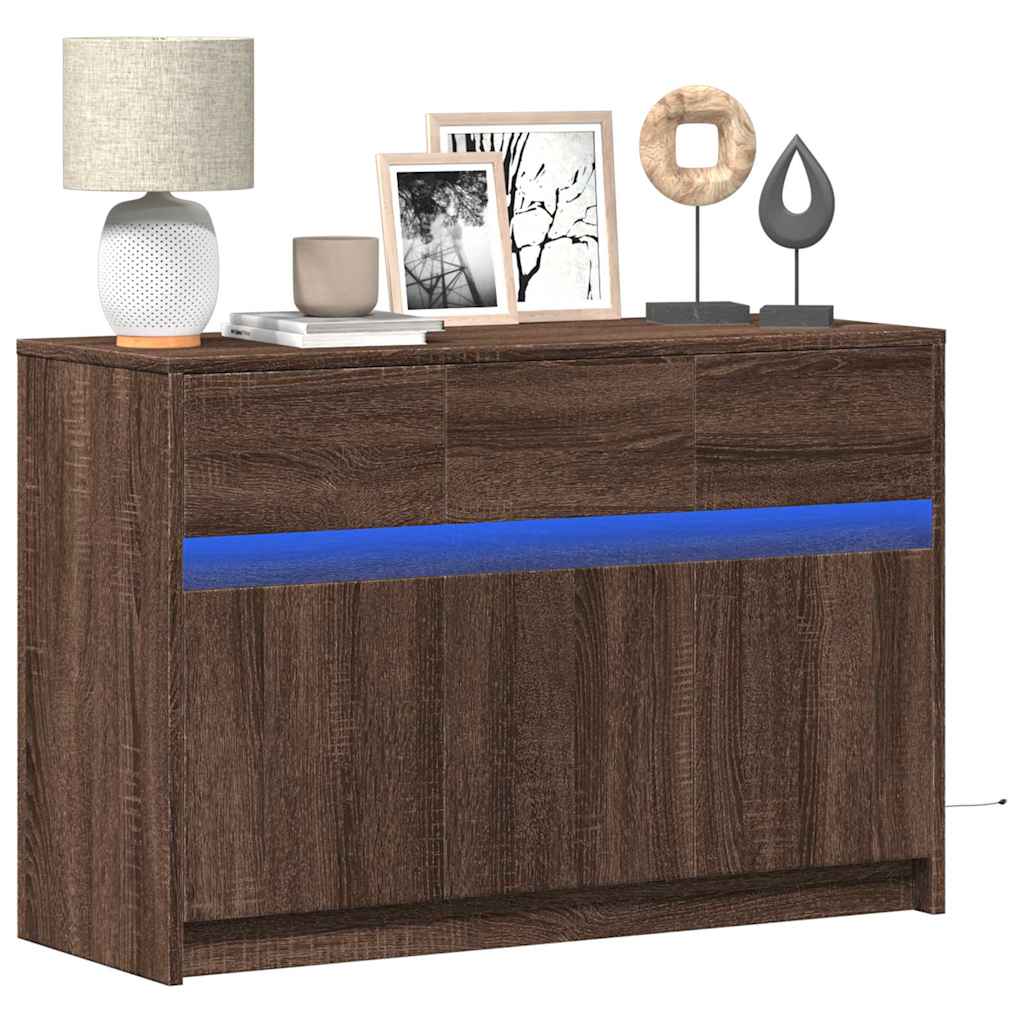 TV-Schrank Braun Eiche mit LED