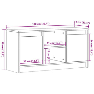 TV-Schrank Betongrau mit LED 100cm