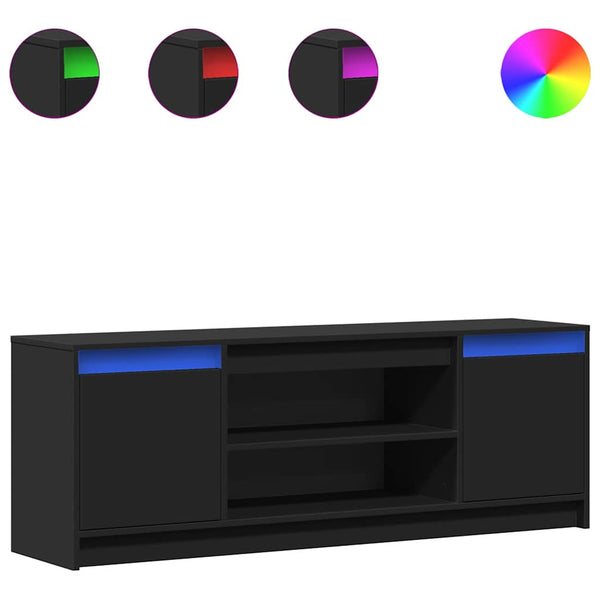 TV-Schrank Schwarz mit LED-Beleuchtung