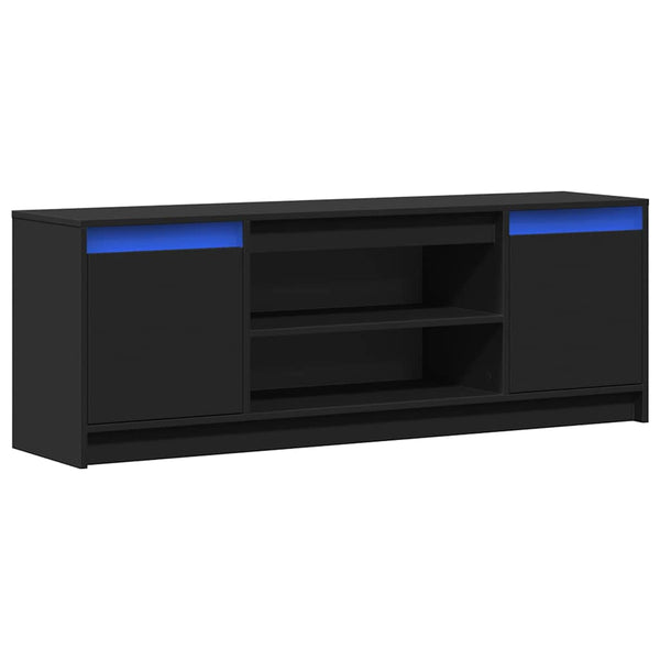 TV-Schrank Schwarz mit LED-Beleuchtung