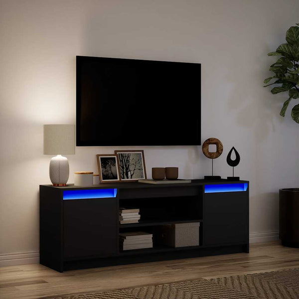 TV-Schrank Schwarz mit LED-Beleuchtung