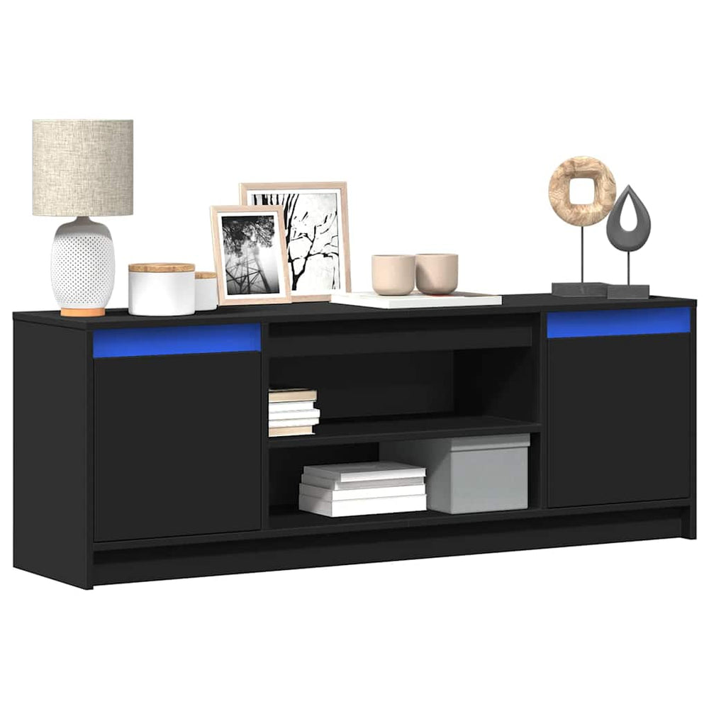 TV-Schrank Schwarz mit LED-Beleuchtung