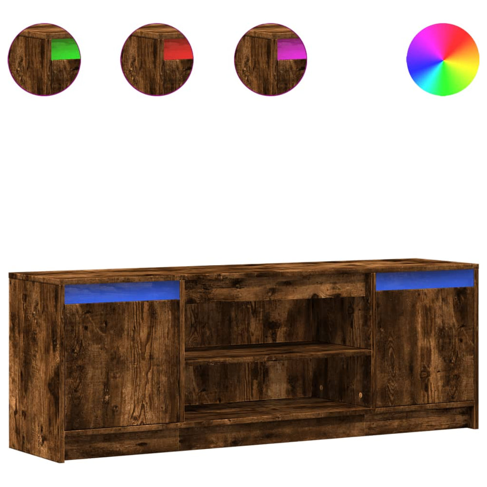 TV-Schrank Räuchereiche mit LED 139,5cm
