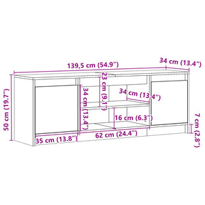 TV-Schrank Räuchereiche mit LED 139,5cm