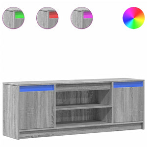 TV-Schrank mit LED Grau Sonoma 139,5 cm