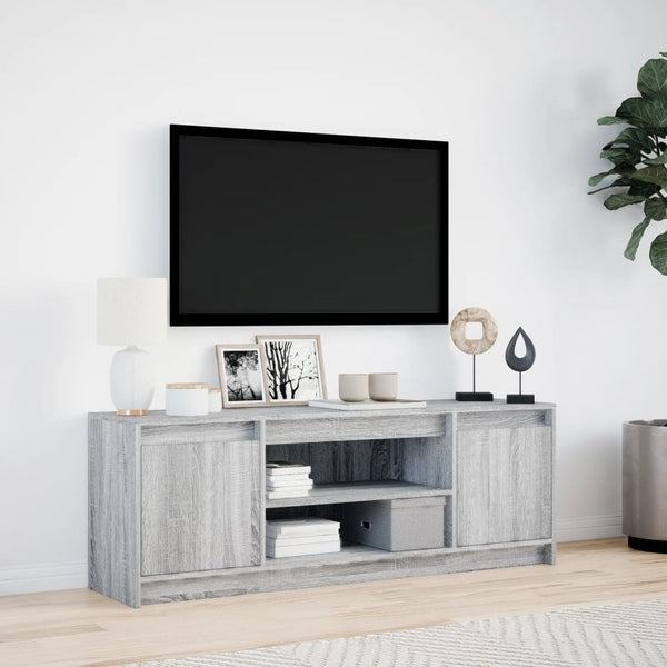 TV-Schrank mit LED Grau Sonoma 139,5 cm