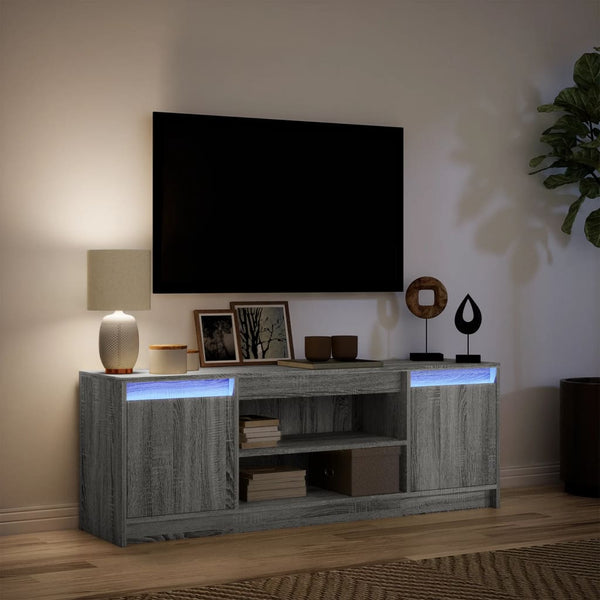 TV-Schrank mit LED Grau Sonoma 139,5 cm