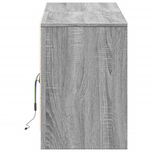 TV-Schrank mit LED Grau Sonoma 139,5 cm