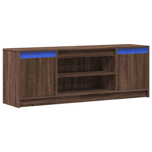 TV-Schrank mit LED Braun Eichen-Optik