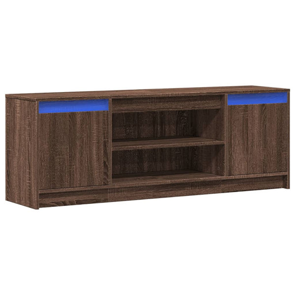 TV-Schrank mit LED Braun Eichen-Optik
