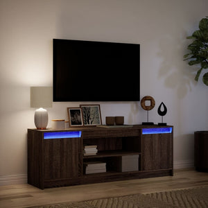TV-Schrank mit LED Braun Eichen-Optik