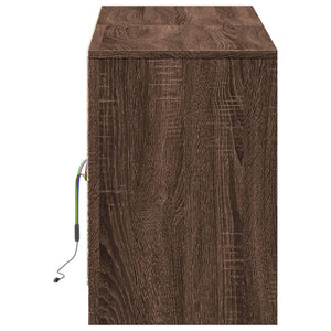 TV-Schrank mit LED Braun Eichen-Optik