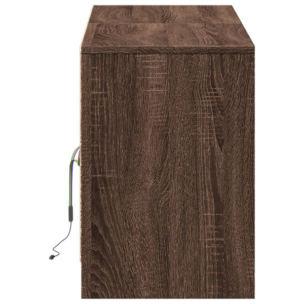 TV-Schrank mit LED Braun Eichen-Optik