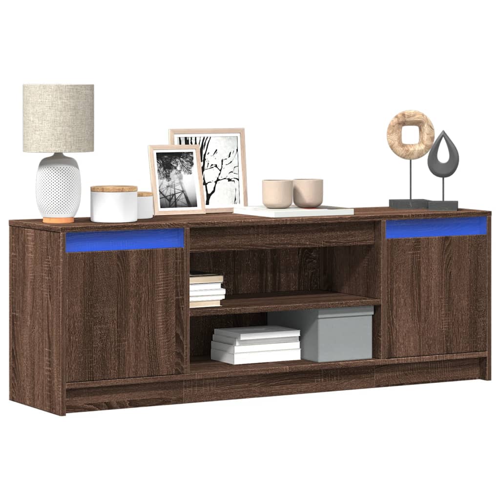 TV-Schrank mit LED Braun Eichen-Optik