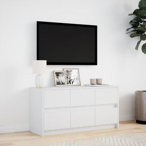 Weißer TV-Schrank mit LED-Beleuchtung 100 cm