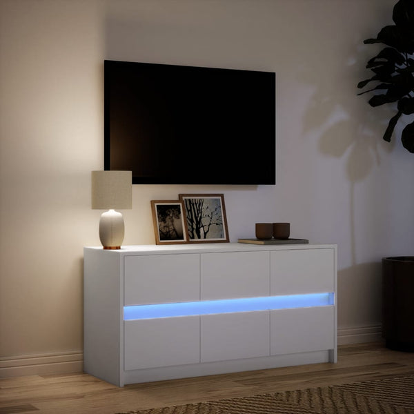 Weißer TV-Schrank mit LED-Beleuchtung 100 cm