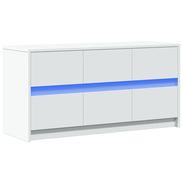 Weißer TV-Schrank mit LED-Beleuchtung 100 cm
