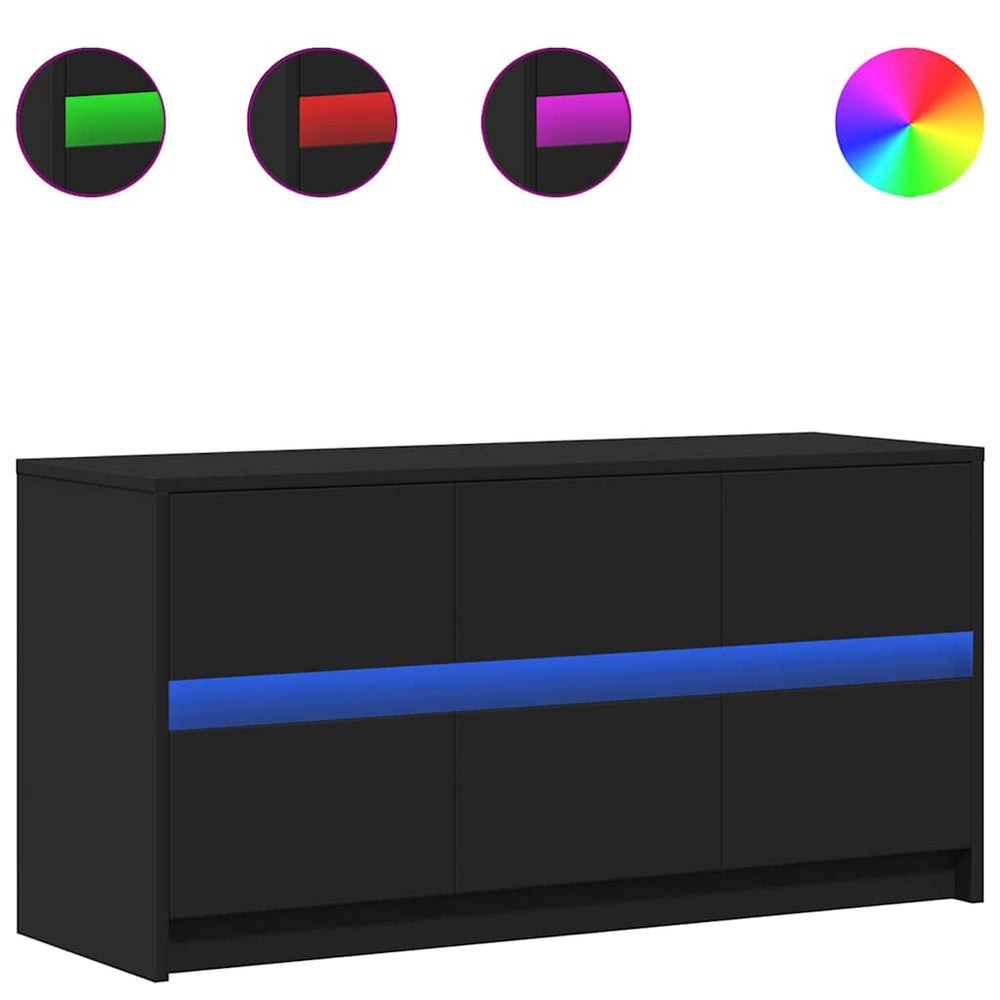 TV-Schrank Schwarz mit LED 100cm