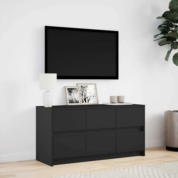 TV-Schrank Schwarz mit LED 100cm