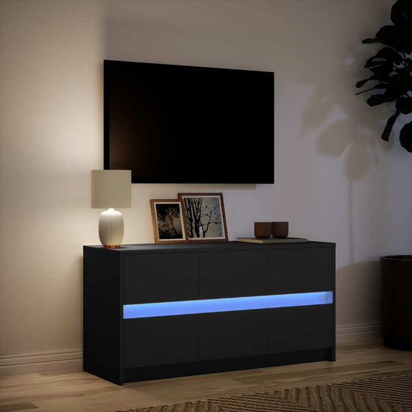 TV-Schrank Schwarz mit LED 100cm