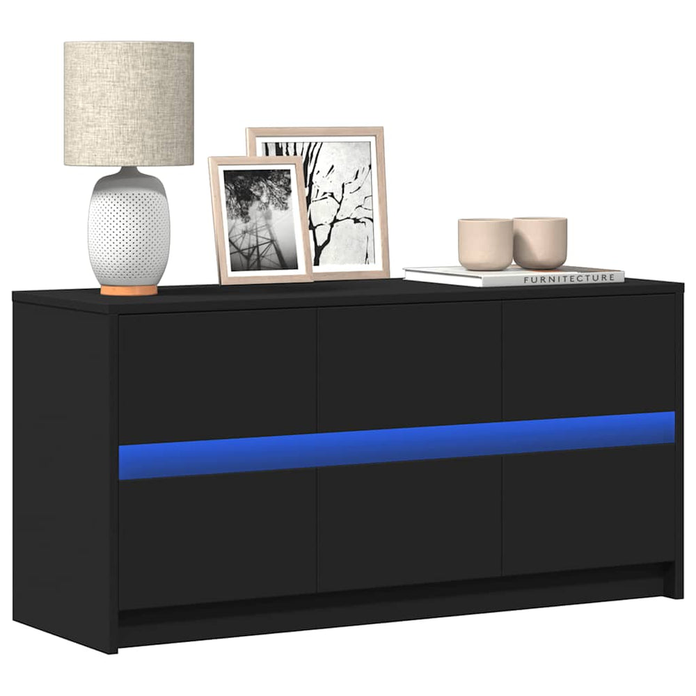 TV-Schrank Schwarz mit LED 100cm