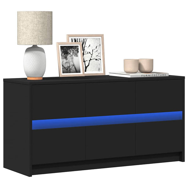 TV-Schrank Schwarz mit LED 100cm