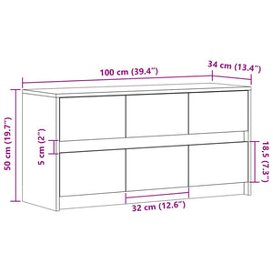 TV-Schrank Räuchereiche mit LED 100cm