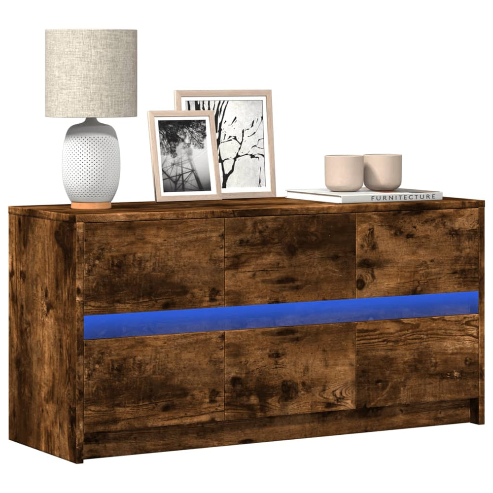 TV-Schrank Räuchereiche mit LED 100cm