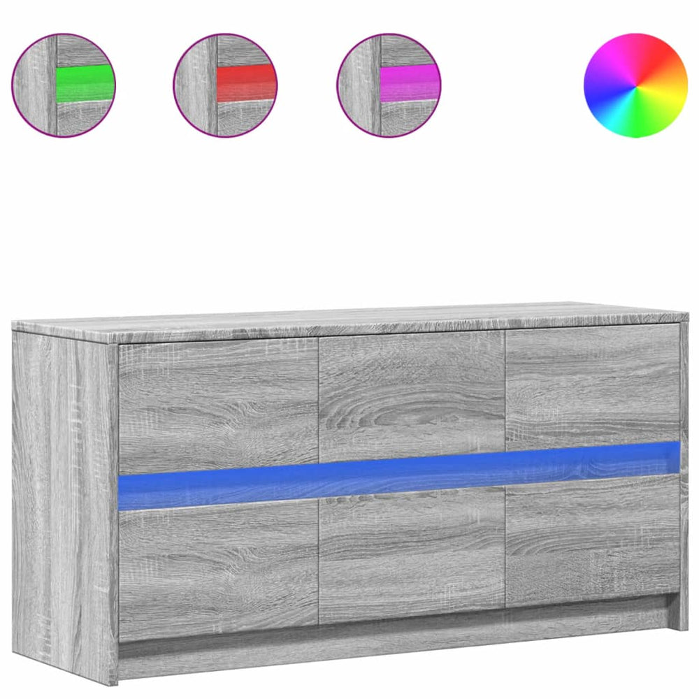 TV-Schrank mit LED Grau Sonoma 100 cm