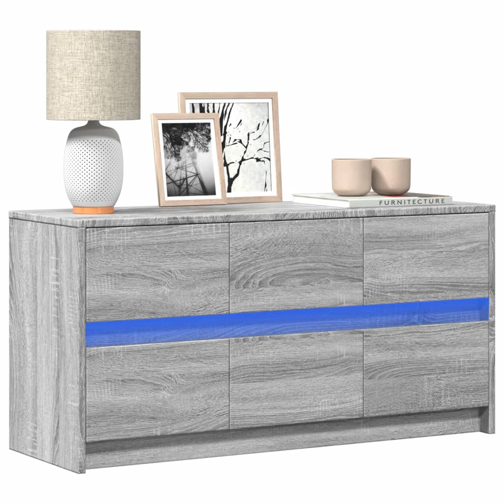 TV-Schrank mit LED Grau Sonoma 100 cm