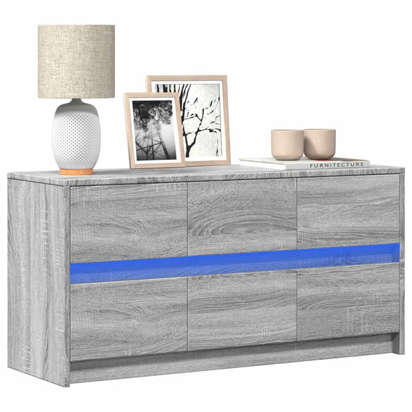 TV-Schrank mit LED Grau Sonoma 100 cm