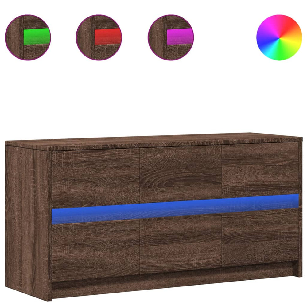 TV-Schrank Braun Eichen-Optik mit LED