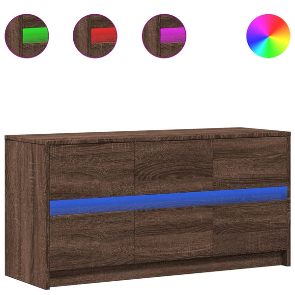 TV-Schrank Braun Eichen-Optik mit LED