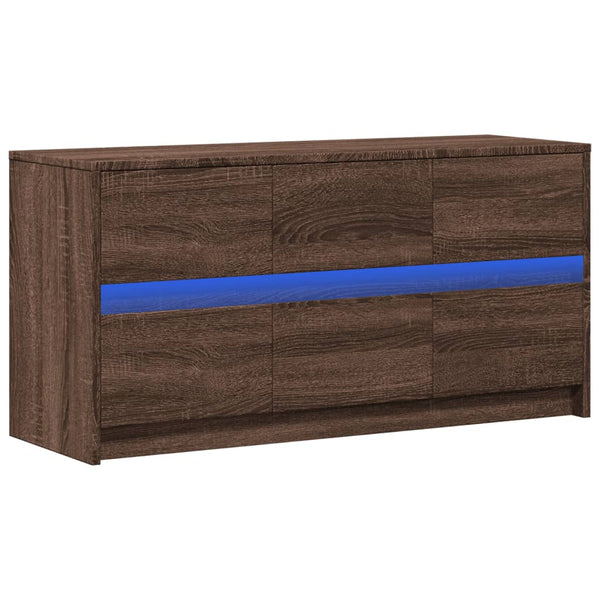 TV-Schrank Braun Eichen-Optik mit LED