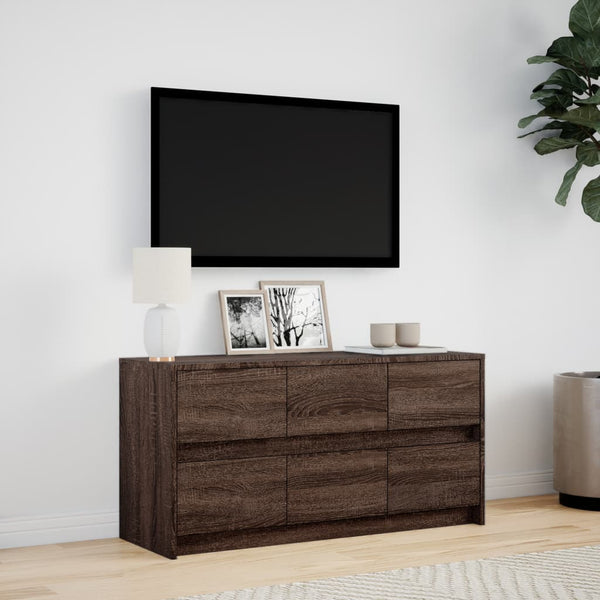 TV-Schrank Braun Eichen-Optik mit LED