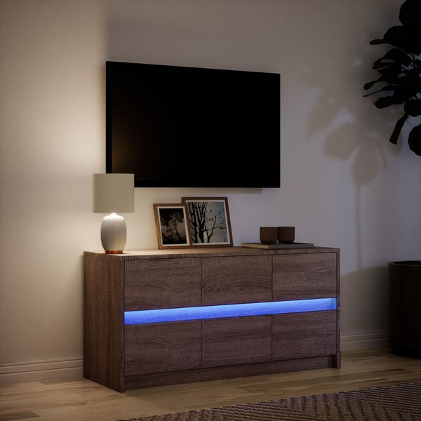 TV-Schrank Braun Eichen-Optik mit LED
