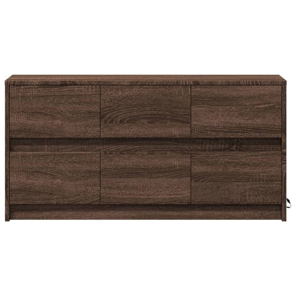 TV-Schrank Braun Eichen-Optik mit LED