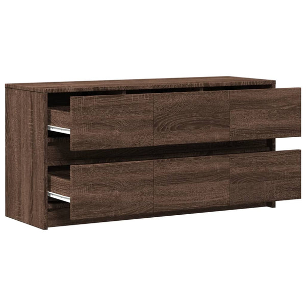 TV-Schrank Braun Eichen-Optik mit LED