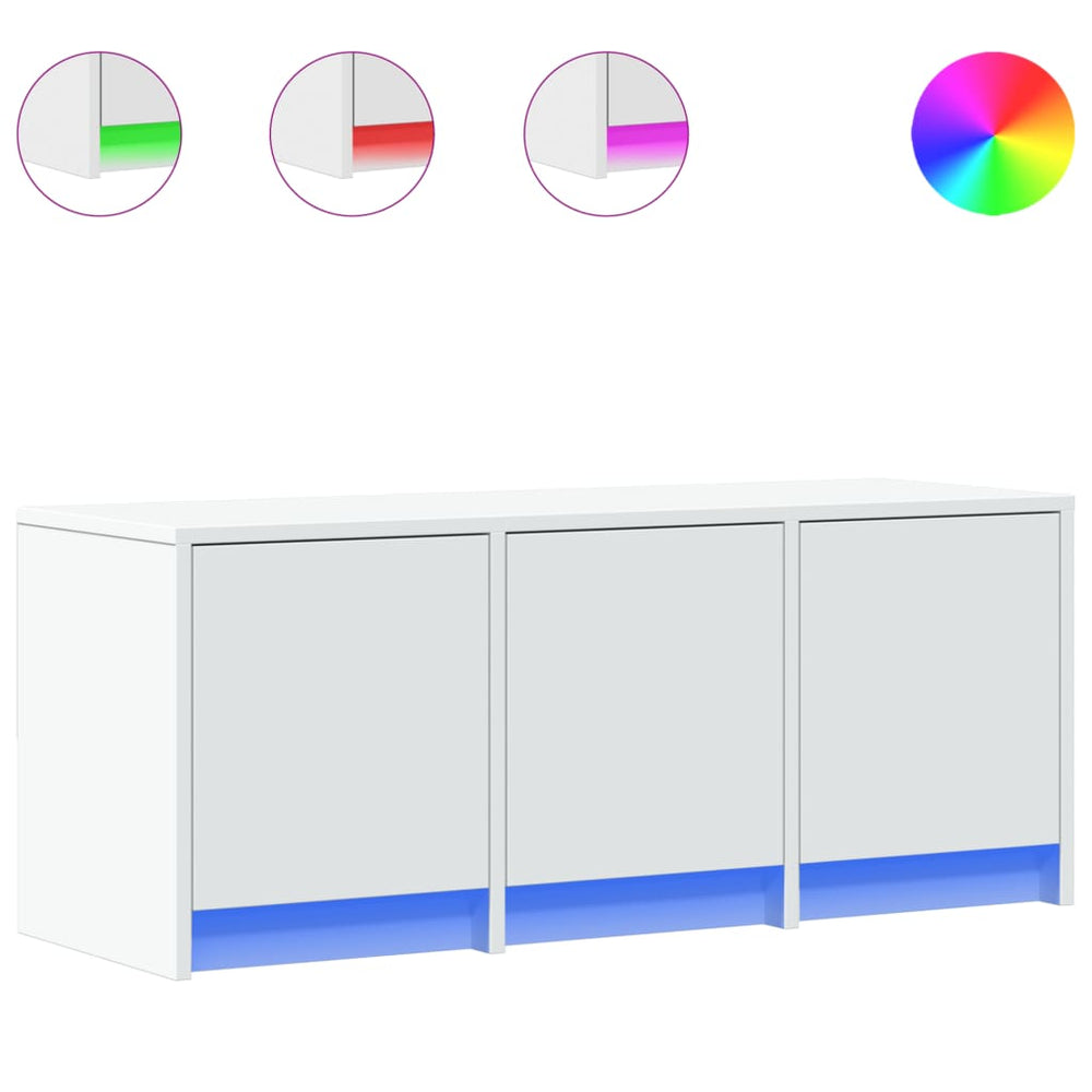 TV-Schrank Weiß mit LED 97cm