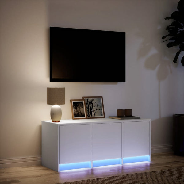 TV-Schrank Weiß mit LED 97cm