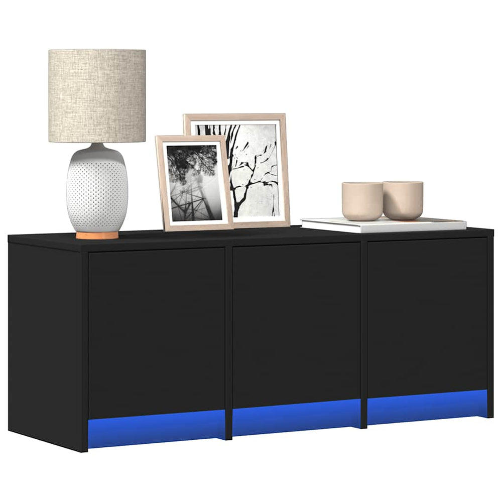 TV-Schrank mit LED Schwarz 97cm