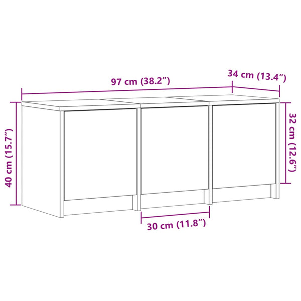 TV-Schrank Sonoma-Eiche mit LED, 97 cm