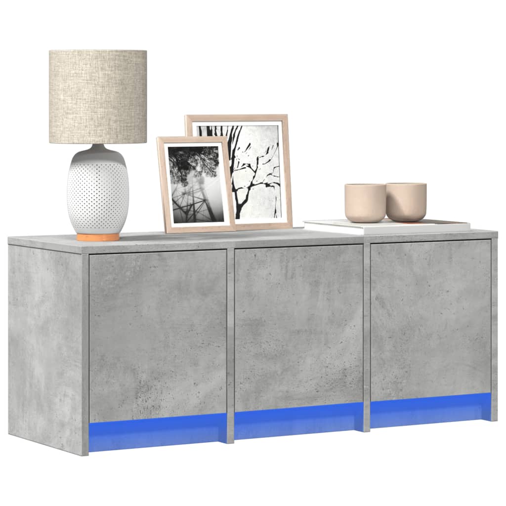 TV-Schrank mit LED Betongrau 97cm