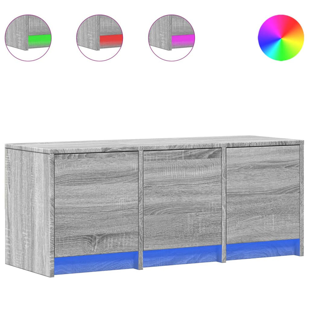 TV-Schrank mit LED Grau Sonoma 97 cm