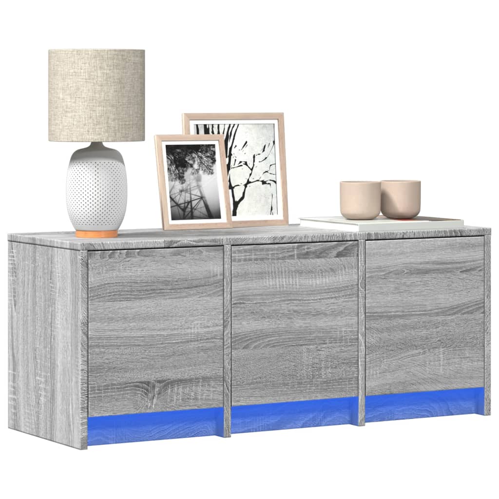 TV-Schrank mit LED Grau Sonoma 97 cm