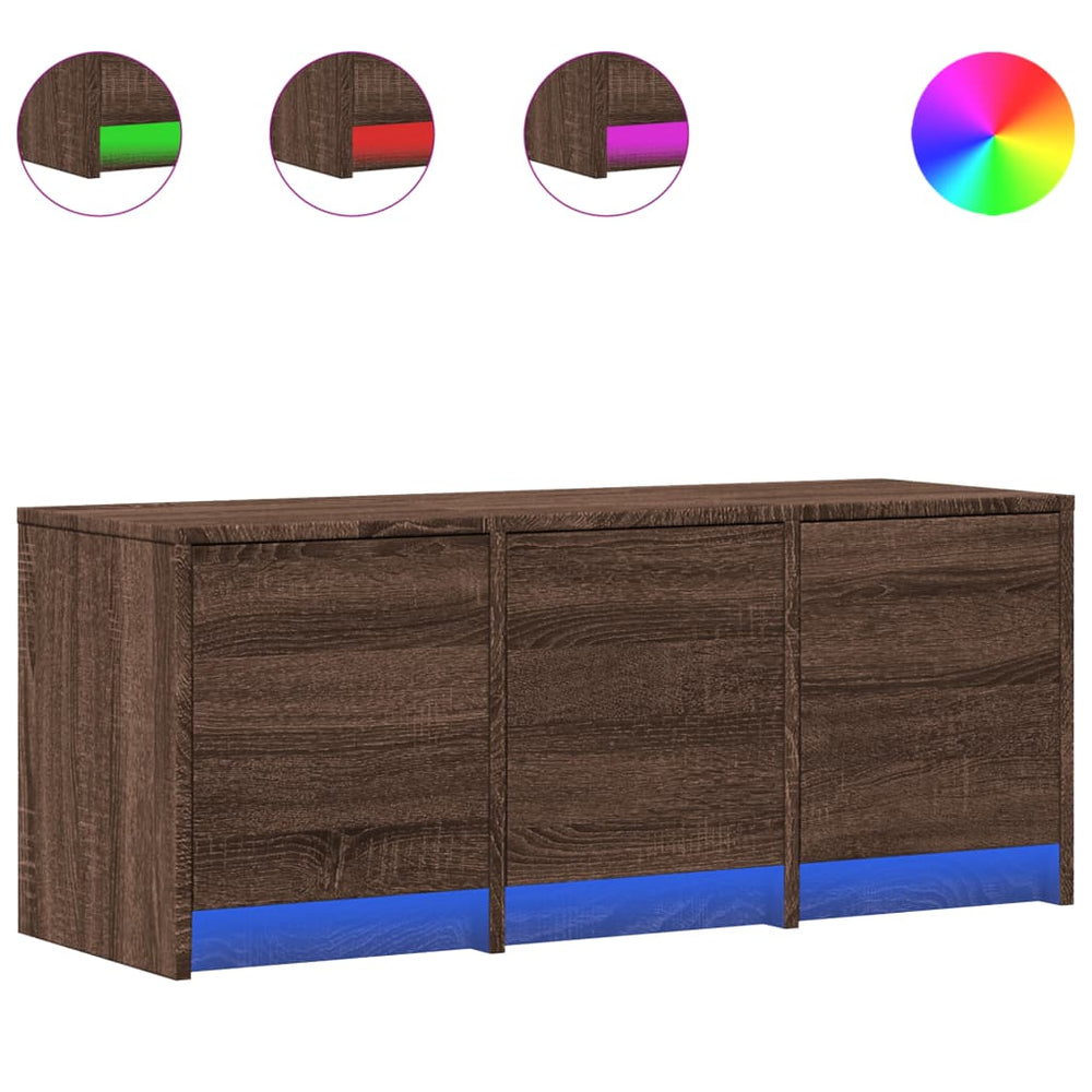 TV-Schrank mit LED Braun Eichen-Optik
